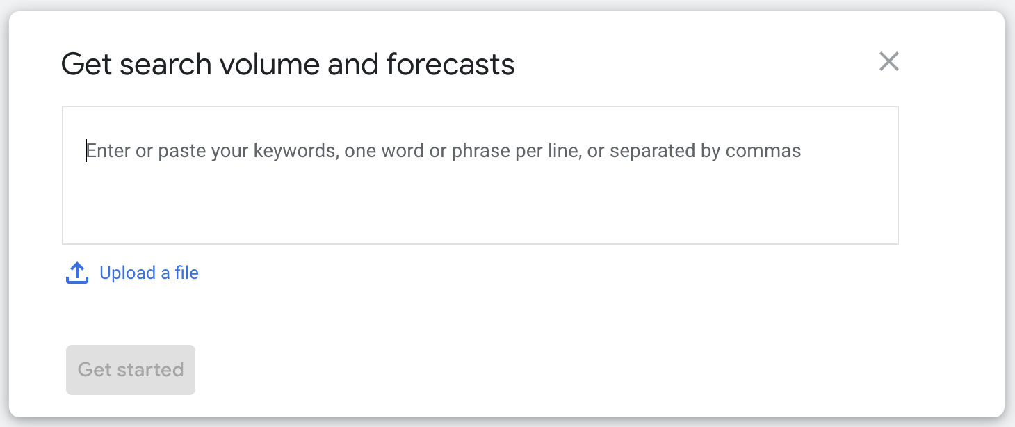 Google Ads Keyword Planner - search volume and forecast